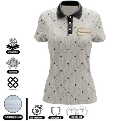 Women's Sublimation Short Sleeve Polo - Pique