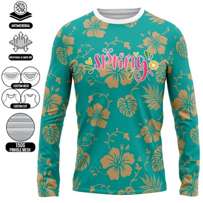 Women's Sublimation Long Sleeve T-Shirt - 150G Pinhole Mesh