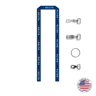 USA Made Full Color Digitally Sublimated Lanyard - 3/4" w/ Clip Choice