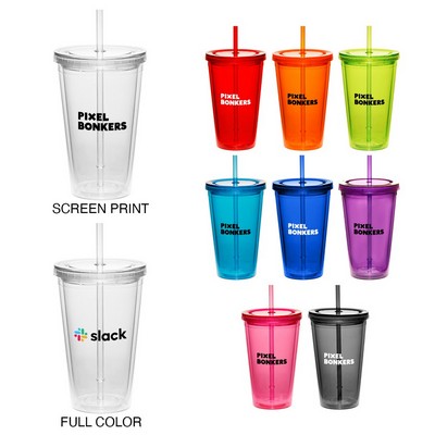 16 Oz. Cup w/Straw
