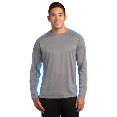 Sport-Tek® Men's Long Sleeve Heather Colorblock Contender™ Tee