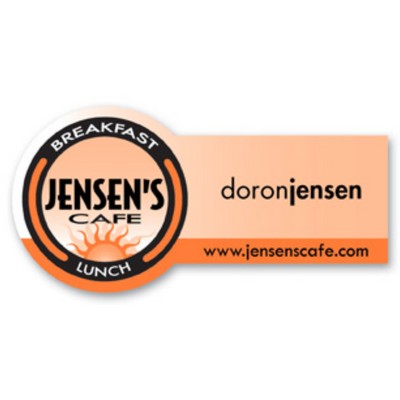 Full Color Name Badge W/Personalization (2"X4") Round End