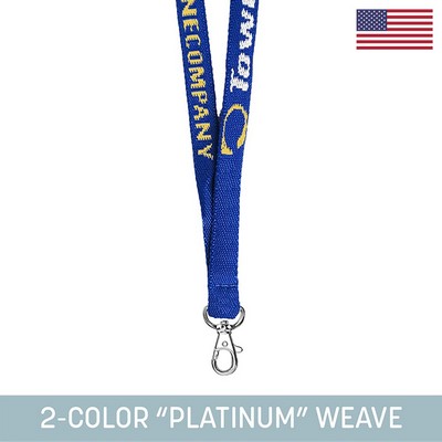 1/2" Woven Lanyard w/ Lobster Claw - "Platinum" Weave