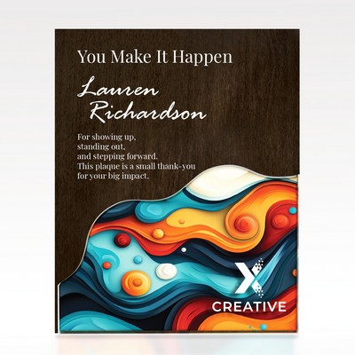 Plaque Wave Puzzle - Customizable Acrylic Wood Award