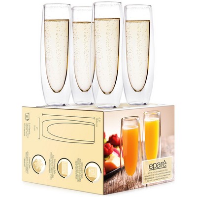 Double-Wall Champagne Set (4) 5oz Eparé