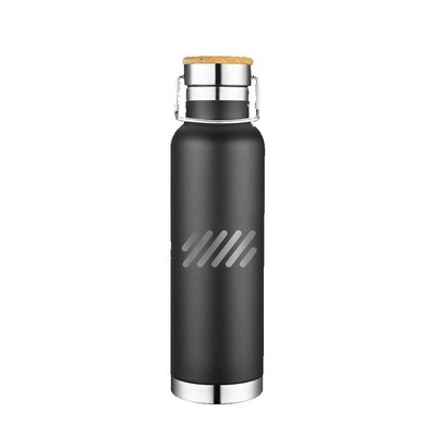 22 Oz. Slate Vacuum Bottle W/ Bamboo Top