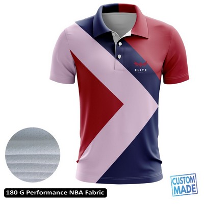Sublimation Performance Short Sleeve Polo - 180G NBA Fabric - Men, Women, K
