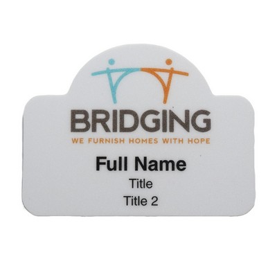 Full Color Name Badge, Full Color w/Personalization (2.25"x3") Rectangle w/Oval Bump