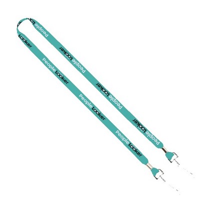 IMPORT Rush 5/8" Dye-Sublimated Lanyard with Dual Silver Crimps & Dual Silver Metal Split-Rings