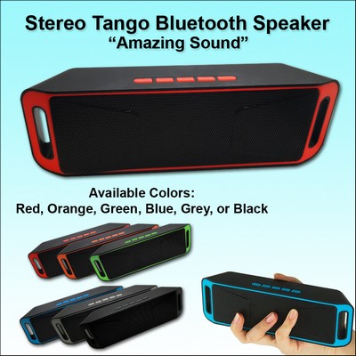 Black/Red "Amazing Sound" Stereo Tango Bluetooth Speaker No Extra Tariff