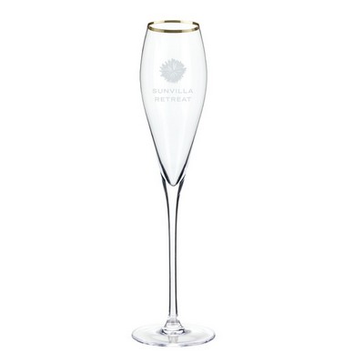 Viski® Gold-Rimmed Crystal Champagne Flute
