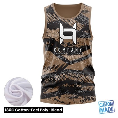 Unisex & Kids' Sublimation Jersey Style Tank Top - 180G Cotton-Feel