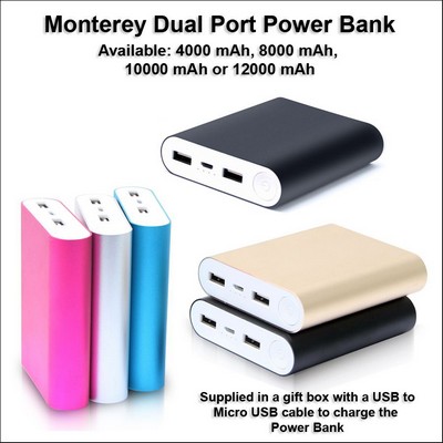4000 mAh Monterey Dual Port Power Bank No Extra Tariff