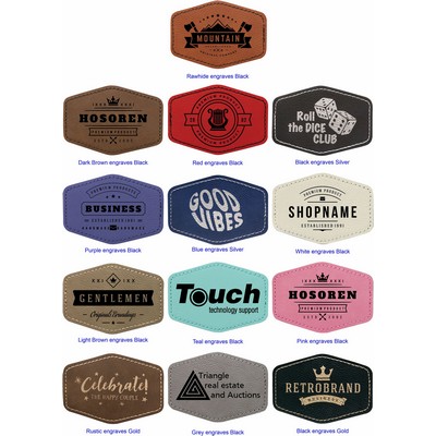 3" x 2" Hex Leatherette Patch with Adhesive