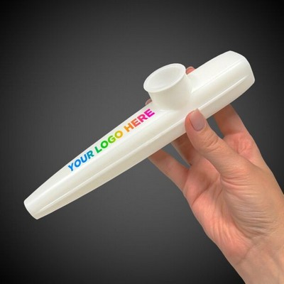 8" White Kazoo w/Full Color Imprint