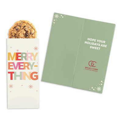 One Color Foil-Stamped Stock Holiday Sentiment Sweeter Cards with Oatmeal Raisin Cookies