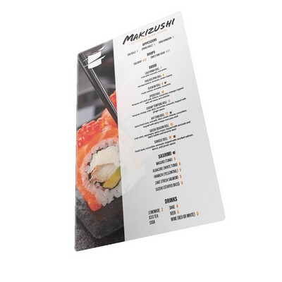 .030" Gloss White Plastic Menu (11"x 17")