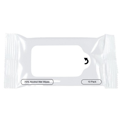 10 Ct. Alcohol Antibacterial Wet Wipe Packet (Overseas)