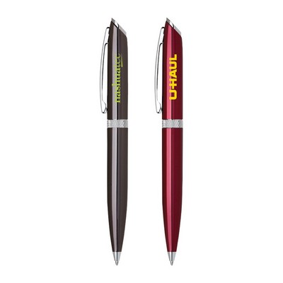 Aluminum Diamond Ballpoint Twist Metal Pen - Shiny