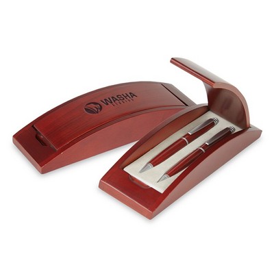 Arched Double Pen Rosewood Box