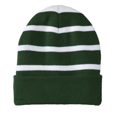 Sport-Tek® Striped Beanie w/Solid Band