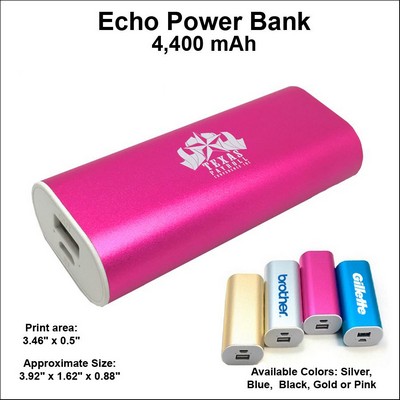 Echo Power Bank 4400 mAh - Pink No Extra Tariff