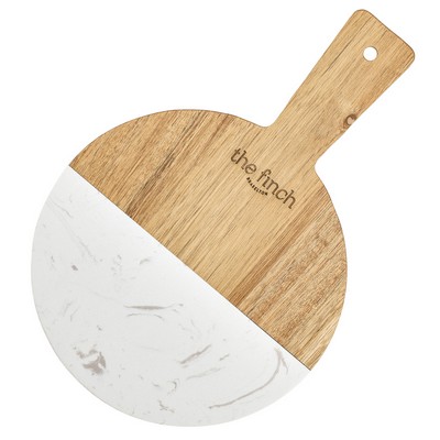 Clearance! Round Acacia Marble Board Serving Tray Cutting Board