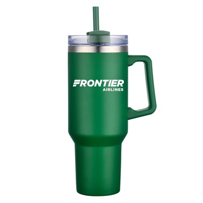 Aqueduct-V 40 Oz. Tumbler Mug w/Straw (Double Walled)