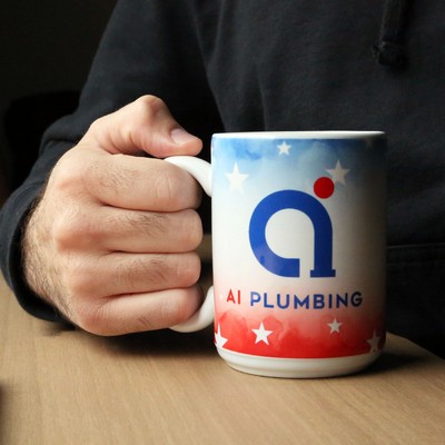 15 Oz USA Ceramic Mug: Full Color: Full Color