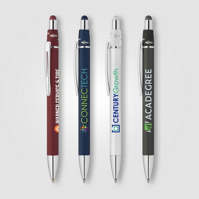 Orbit Spinner Chrome Metal Pen w/ Stylus - Full-Color Inkjet