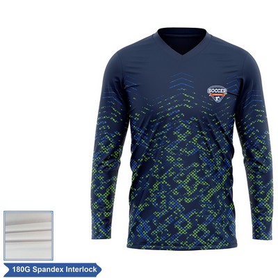 Sublimation Long Sleeve Soccer Jersey - 180G Spandex Interlock - Men's, Wom