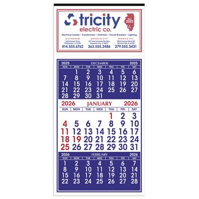 3-Month Display Apron Calendar