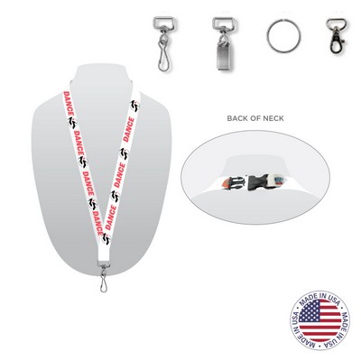 USA Made Full Color Digitally Sublimated Lanyard w/ Detachable Buckle - 3/4" w/ Clip Choice