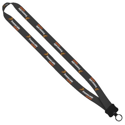 3/4" Dye-Sublimated Stretchy Elastic Lanyard with Plastic Clamshell and Plastic O-Ring