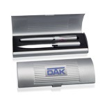Metal Double Pen Set with Tudor Brass Letter Opener & Brass Rollerball Pen