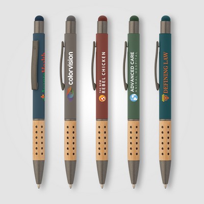Bowie Bamboo Grip Stylus Pen - Full-Color Inkjet