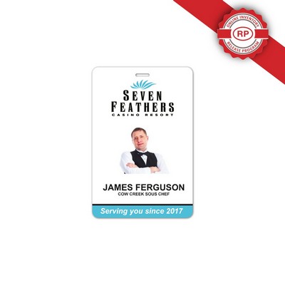 USA Made Tamper Evident Photo ID Badge (4"x6") Rectangle