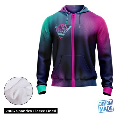 Unisex Sublimation Premium Performance 8.3 Oz Full Zip Hoodie w/ Fleece Lin
