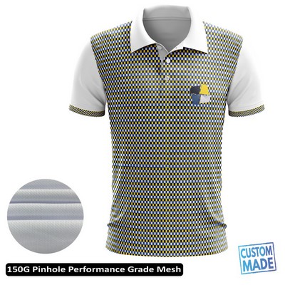 Sublimation Performance Short Sleeve Polo - 150G Pinhole Mesh - Men, Women,