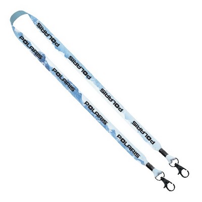 3/4" Double Ended Dye-Sublimated Lanyard with Metal Crimp and Metal Lobster