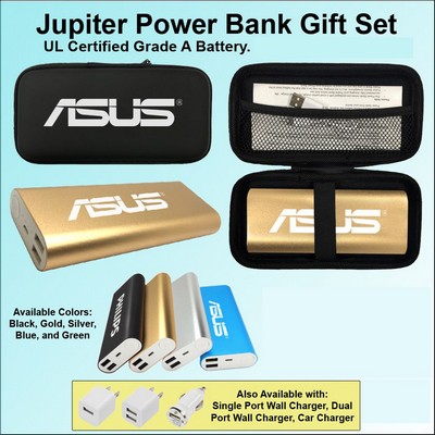 Jupiter Power Bank in Zipper Wallet 10,000 mAh - Gold No Extra Tariff