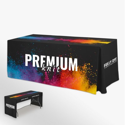 Premium 6' Fitted Table Cover, 3-Sided/Open Back