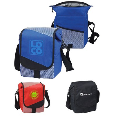 Compact Can Cooler Bag w/ Pockets & Shoulder Strap