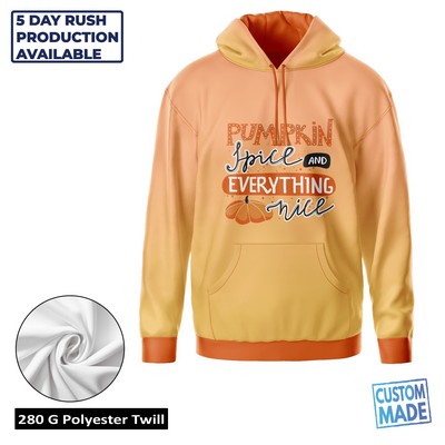 Unisex & Kids' Sublimation 280G Polyester Twill Kangaroo Hoodie - Economy