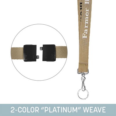 3/4" Woven Lanyard w/ Swivel Snap & Split Ring & Breakaway - "Platinum" Wea