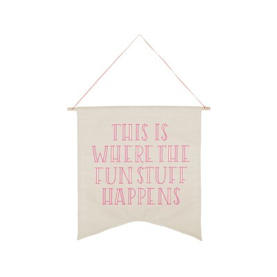 Continued Wallflower Large Pennant (Natural Canvas)
