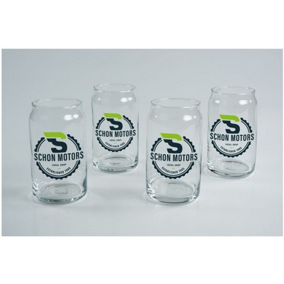 Full Color Can Shape Glass Set Of 4
