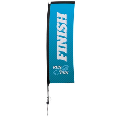 10' Premium Rectangle Sail Sign Flag, 1-Sided, Ground Spike