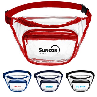 Clear Pvc Fanny Pack With Dual Pockets Large (Factory Direct - 10-12 Weeks Ocean)