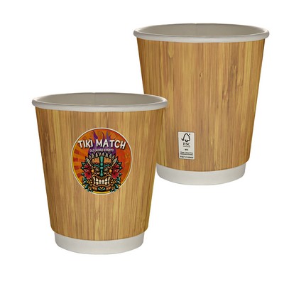 10 oz Full Color Bamboo Pattern Insulated Paper Cup